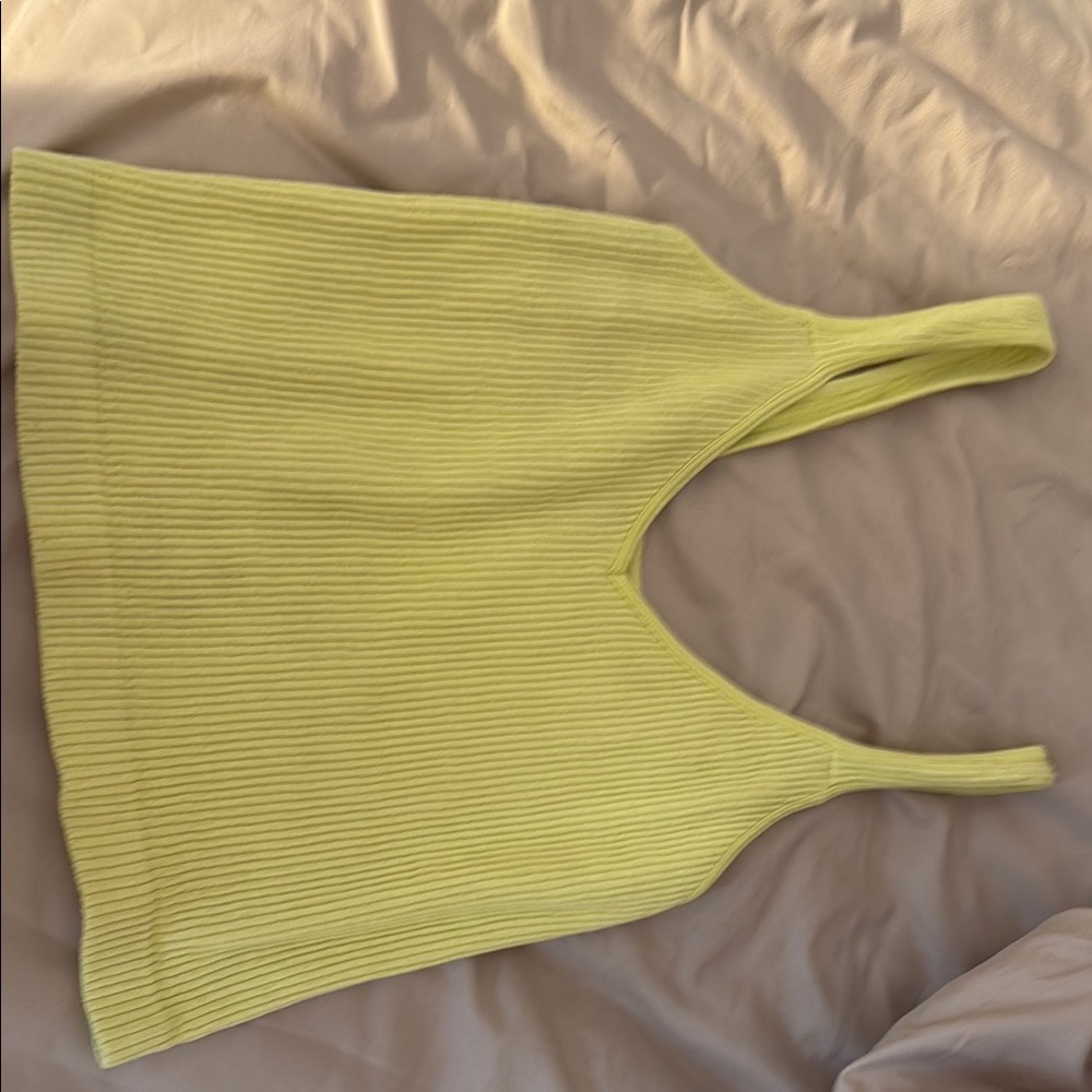 Lime Green Ribbed Women's Top